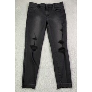 Abercrombie & Fitch Jeans Womens 31/12 Black Simone High Rise Ankle Distressed
